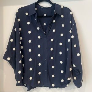 Zara polka dot button up
